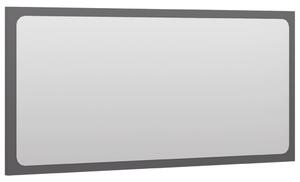 Oglindă de baie, gri extralucios, 80x1,5x37 cm, PAL