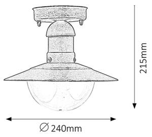 Plafonieră pentru exterior MOLDE 1xE27/60W IP44 bronz/patină - Brilagi