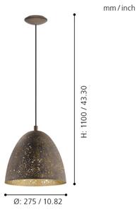 Eglo 49814 - Pendul SAFI, 1 x E27, 60 W