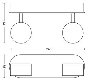 Philips MYLIVING WORCHESTER LED 2x4,5W 230V stmívatelné svítidlo