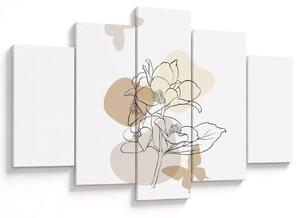 Tablou - Flori bej cu fluture N⁰1 (150x105 cm)