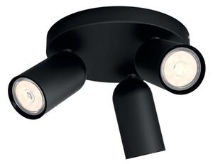 Philips - Spot LED RGBW reglabil PONGEE, 3x GU10 / 4,8 W / 230 V, negru + telecomandă