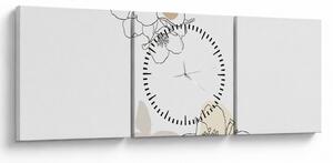 Tablou - Flori bej cu fluture N⁰2 (cu ceas) (90x30 cm)