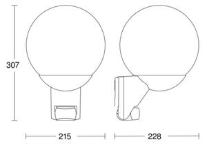 STEINEL 005917- Aplică perete exterior cu senzor L585S 1xE27/60W alb IP44