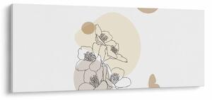 Tablou - Flori bej cu fluture N⁰4 (120x50 cm)