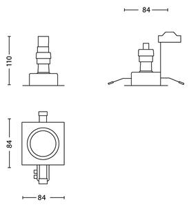 Philips 59902/11/PN - SET 3x Lampă încastrată baie ROOTS 1xGU10/35W
