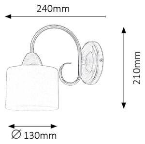 Rabalux 7274 - Aplică perete EDITH 1xE27/60W/230V bronz