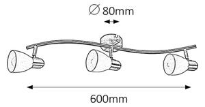 Rabalux 6308 - Lampa spot SOMA 3xE14/40W/230V