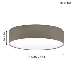 Eglo 97612 - Plafonieră PASTERI 3xE27/60W/230V 57 cm