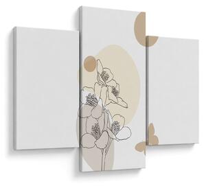 Tablou - Flori bej cu fluture N⁰4 (90x60 cm)