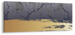 Tablou - Albastru și aur abstracție N⁰1 (120x50 cm)