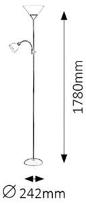 Rabalux 4188 - Lampadar ACTION 1xE27/100W+1xE14/25W/230V maro
