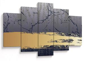 Tablou - Albastru și aur abstracție N⁰1 (150x105 cm)