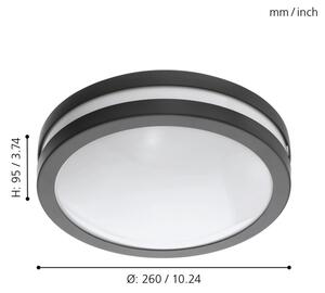 Eglo 33571 - Corp de iluminat LED reglabil pentru baie LOCANA, 14W, 230V, IP44, antracit