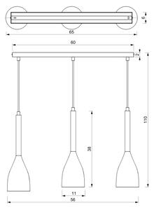 Lustră pe cablu MUZA 3xE27/60W/230V