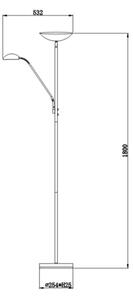 Lampadar LED ZENITH LED/20W+LED/4W Lucide 19791/24/30