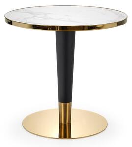 Masă Houston 1532Auriu, Negru, Marmură albă, 7cm, MDF, Metal