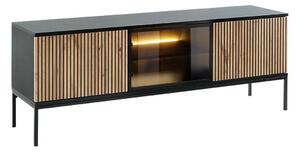 Comodă TV Manal, Negru, Stejar Wotan, PAL laminat, 56x154x39cm, 31.8 kg