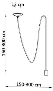 Lustră pe cablu EDISON 1 1xE27/60W/230V negru
