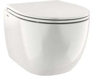 Vas WC suspendat Jungborn TWO, incl. capac WC, fără margine de clătire, tehnologie Turbo Flush, alb