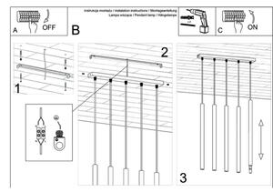 Lustră pe cablu PASTELO 5xG9/12W/230V alb