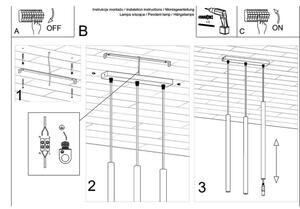 Lustră pe cablu PASTELO 3 3xG9/12W/230V negru