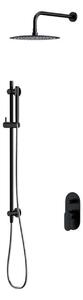 Cersanit Crea - Set de duș cu baterie încastrată, cu corp, diametru 25 cm, negru S952-009