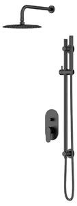 Cersanit Inverto - Set de duș cu baterie încastrată, cu corp, diametru 25 cm, negru S952-006