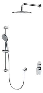 Cersanit City - Set de duș cu baterie încastrată, cu corp, diametru 25 cm, 3 jeturi, crom S952-014
