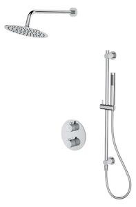 Cersanit Zen - Set de duș cu termostat încastrat, cu corp, diametru 25 cm, crom S952-032