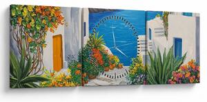 Tablou - Alee grecească (cu ceas) (90x30 cm)