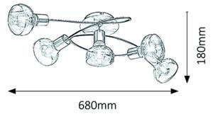 Rabalux 5552 - Lustră aplicată HOLLY 5xE14/40W/230V auriu