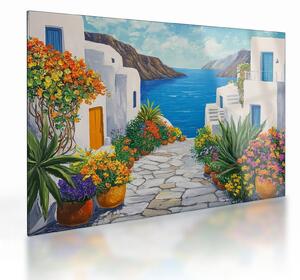 Tablou pe sticlă - Alee grecească (70x50 cm)