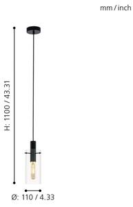 Eglo 97366 - Lustră pe cablu MONTEFINO 1xE27/60W/230V