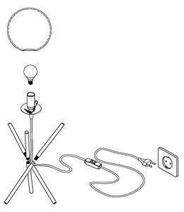 Eglo 97333 - Lampă de masă CASTELLATO 1xE14/28W/230V