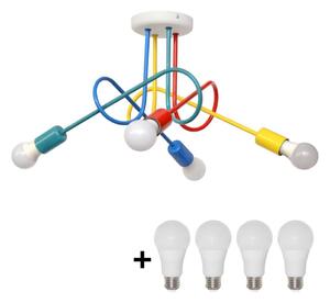 Lustră LED aplicată pentru copii OXFORD 4xE27/10W/230V