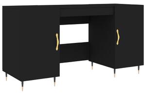 Birou, negru, 140x50x75 cm, lemn compozit