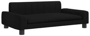 Canapea pentru copii, negru, 90x53x30 cm, material textil
