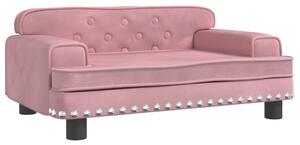 Canapea pentru copii, roz, 70x45x30 cm, catifea