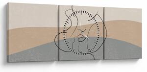 Tablou - Sărut de linie de artă (cu ceas) (90x30 cm)