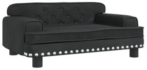 Canapea pentru copii, negru, 70x45x30 cm, catifea