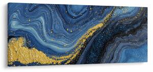 Tablou - Abstracție albastru-aurie (120x50 cm)