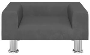 Canapea pentru copii, negru, 50x40x26,5 cm, catifea