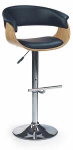 Scaun de bar Houston 181, Stejar deschis, Negru, 90x59x46cm, 11 kg