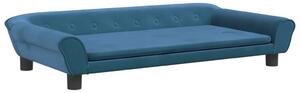Canapea pentru copii, albastru, 100x50x26 cm, catifea