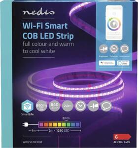Bandă LED RGB Nedis SmartLife 2m 18W, conexiune WiFi