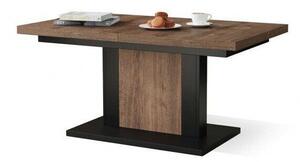 Măsuță de cafea extensibilă Glendale 103Negru, Stejar inchis, 60x70x120cm, PAL laminat, Unghiular
