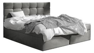 Pat boxspring Comfivo Osculum IBoxspring, Dublu, Gri inchis, 160x200, Tapiterie, Somiera patSomiera pat, 16x21x11cm