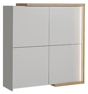 Comoda DASAR, grej/stejar, PAL laminat, 125x40x129 cm