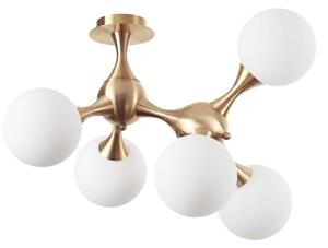 Ideal Lux - Plafonieră NODI 5xE14/28W/230V 50x55 cm alamă/alb
